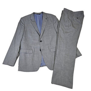 Banana Republic Tailored Fit Suit Mens Blazer 44R Gray Pant 33x30 Jacket 2PC Set